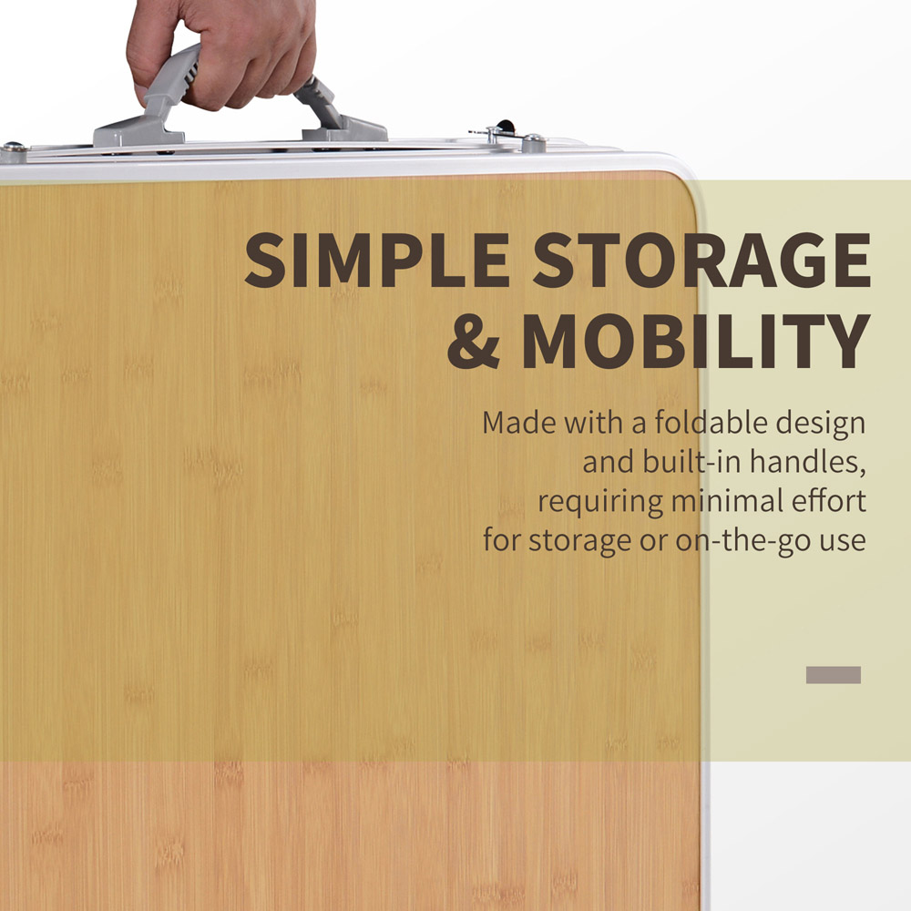 Outsunny Silver Aluminium Foldable Picnic Table 4ft Image 4