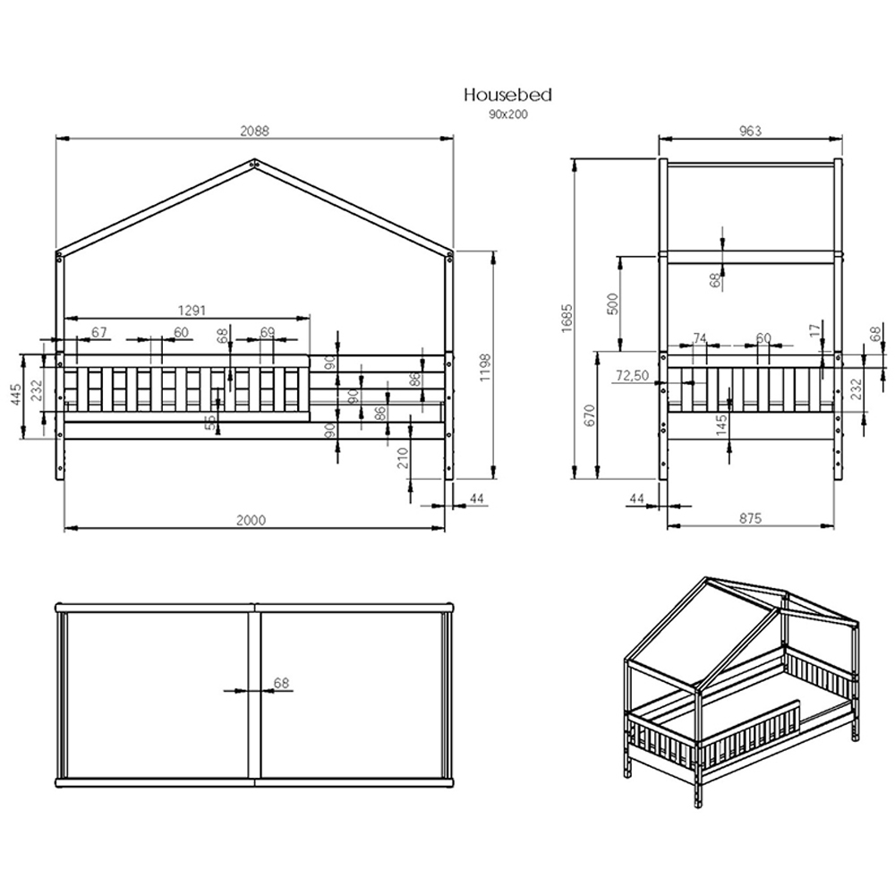 Noomi Froya Evolutionary Single White House Bed Image 5