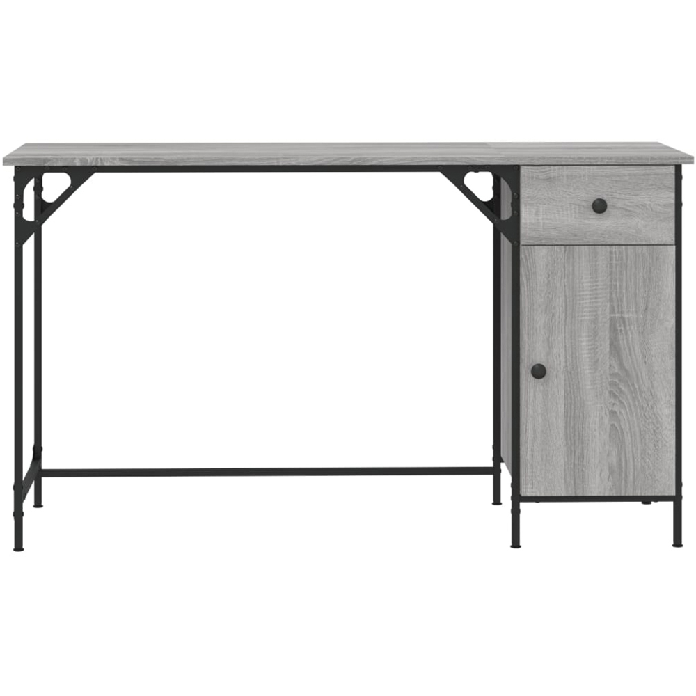 vidaXL Single Door Single Drawer Computer Desk Grey Sonoma Image 5