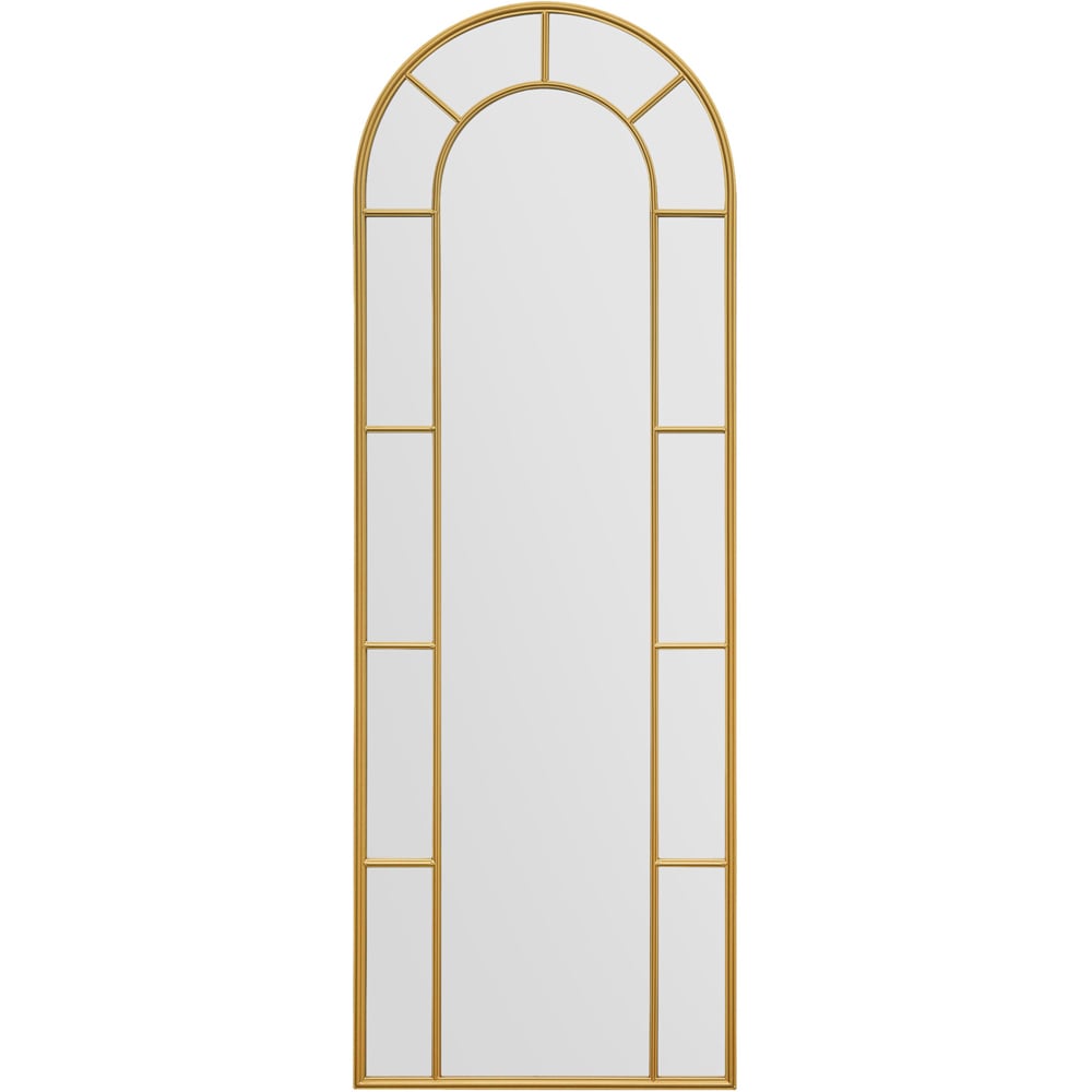 The Arcus Gold Arched Metal Leaner Wall Mirror 170 x 60cm Image 1