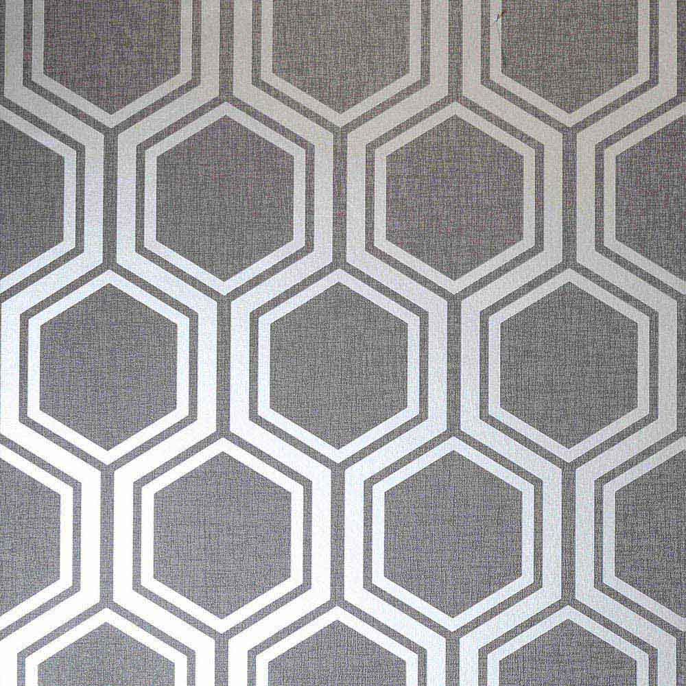 Arthouse Luxe Hexagon Gunmetal Silver Wallpaper Image 1