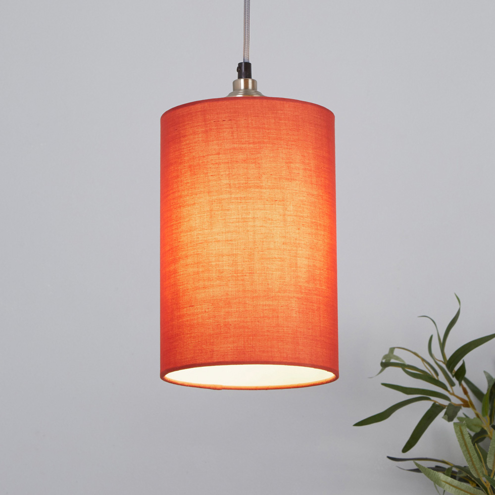 Lighting Collection Yates Terracotta Cylinder Lamp Shade 16cm Image 2