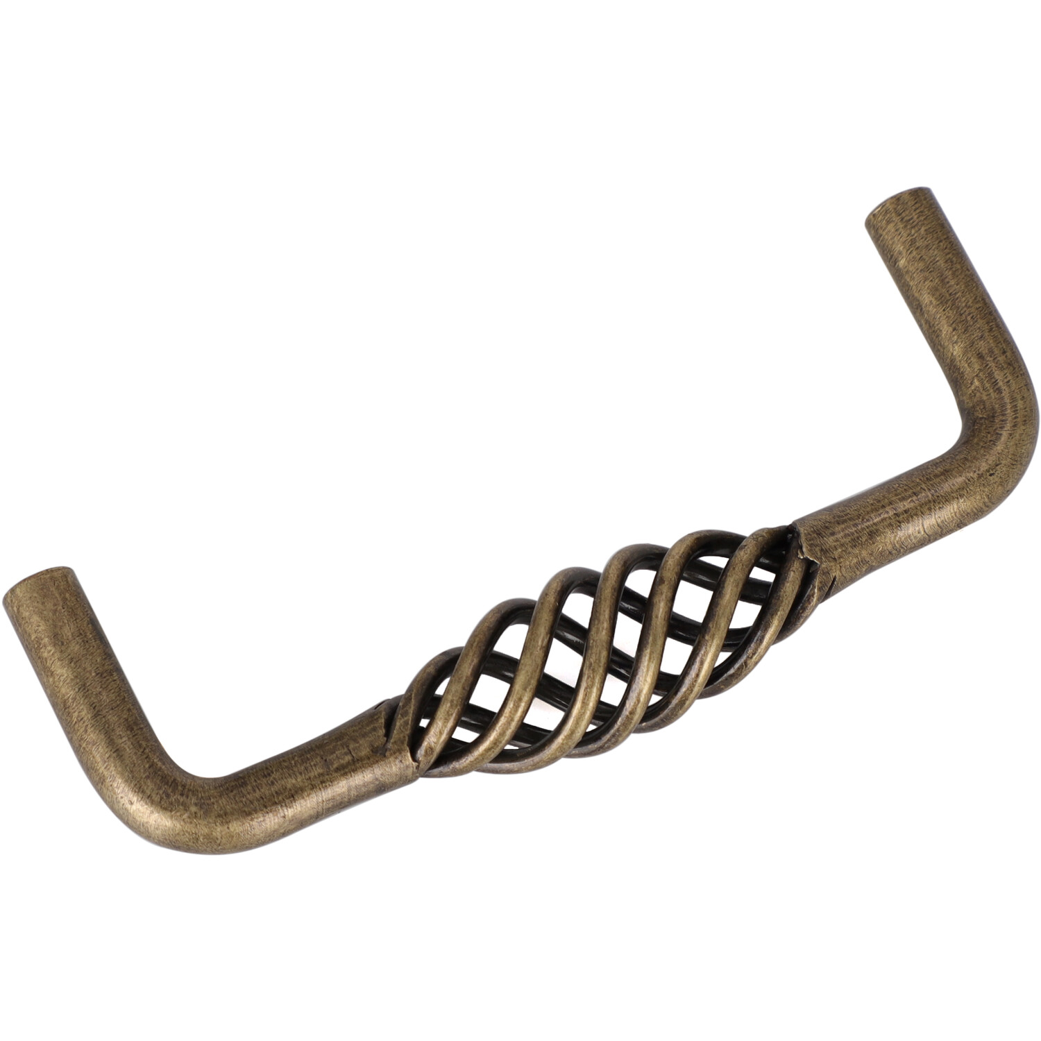 Pack of 2 Twisted Cage Cabinet D Handles Antique Brass Image 2