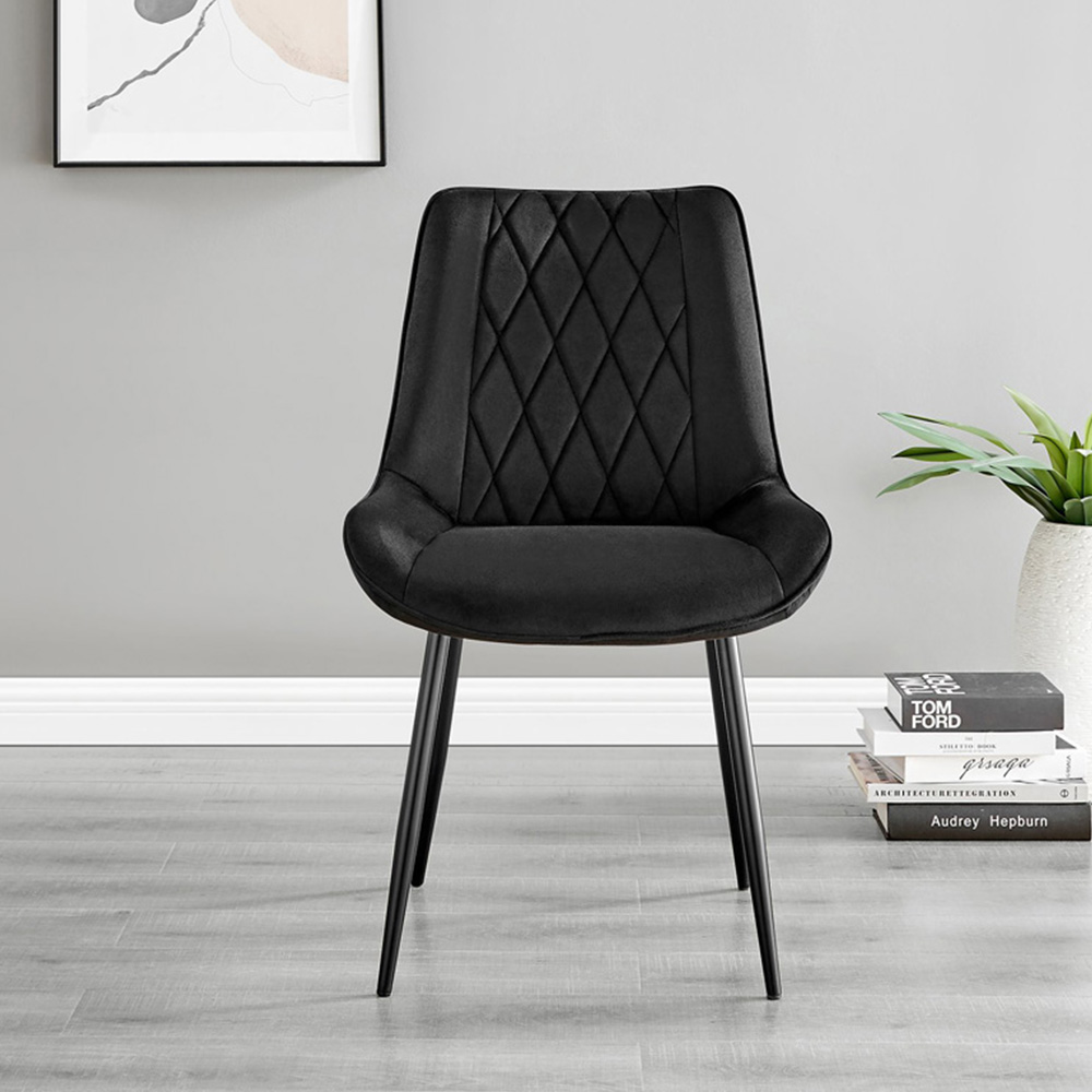 Furniturebox Fira Cesano Wood Effect 6 Seater Round Dining Set Brown and Black Image 3