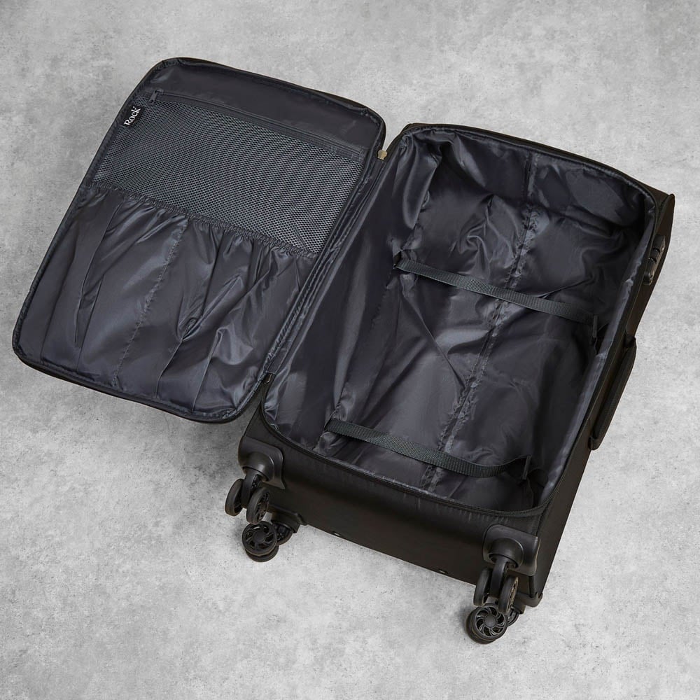 Rock Luggage Paris Medium Black Softshell Suitcase Image 4