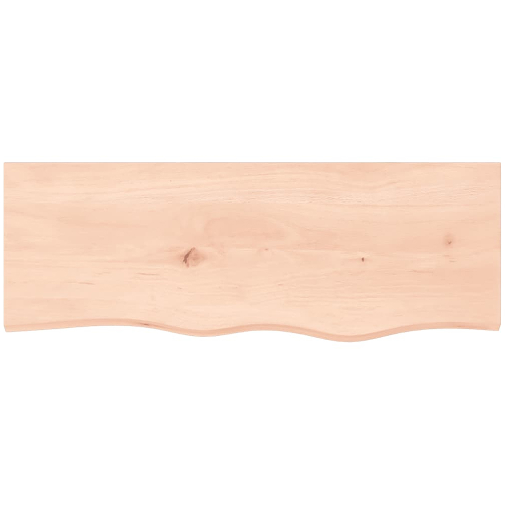 vidaXL 80cm Natural Untreated Solid Oak Wood Floating Wall Shelf Image 3