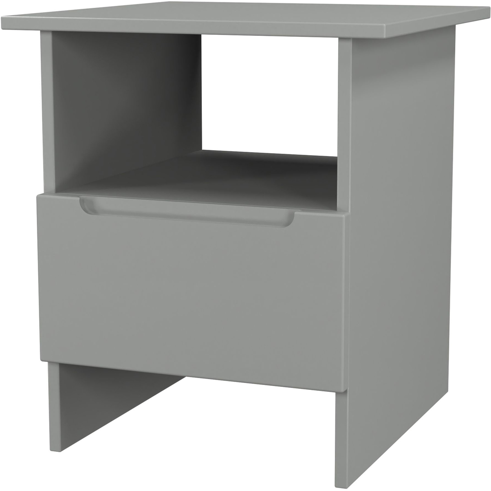 Crowndale Milan Single Drawer Single Shelf Dusk Grey Lamp Table Ready Assembled Image 4