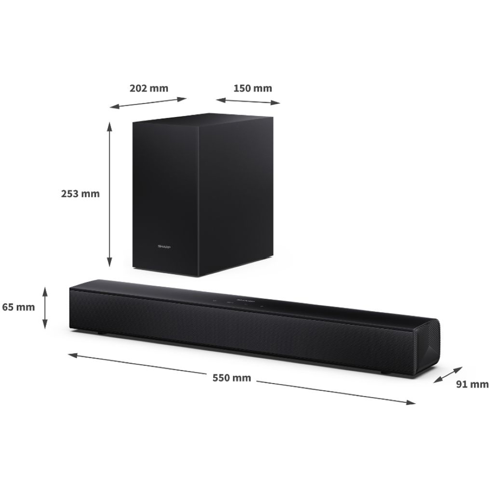 Sharp HT-SBW121K 2.1 Soundbar with Wireless Subwoofer Image 8
