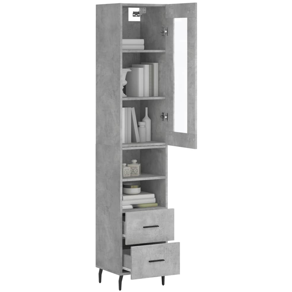 vidaXL 2 Door Grey Highboard Image 3
