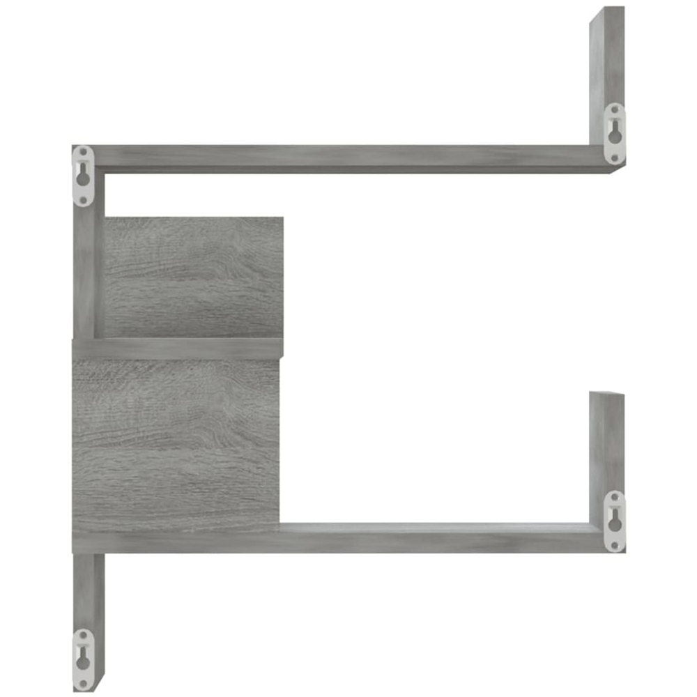 vidaXL 3 Shelf Grey Sonoma Floating Corner Wall Shelf Image 3
