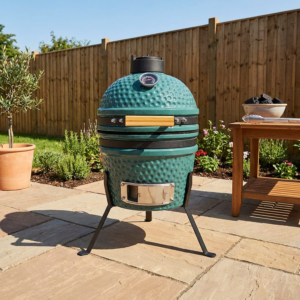 Teal Ceramic Egg Oven BBQ Image 7
