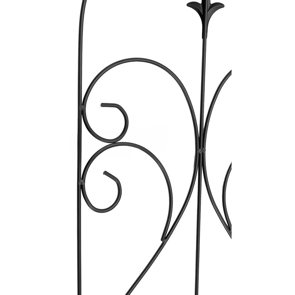 Living and Home 2.6 x 2ft 5 Pack Black Metal Garden Fence Panel with Scrollwork Image 5