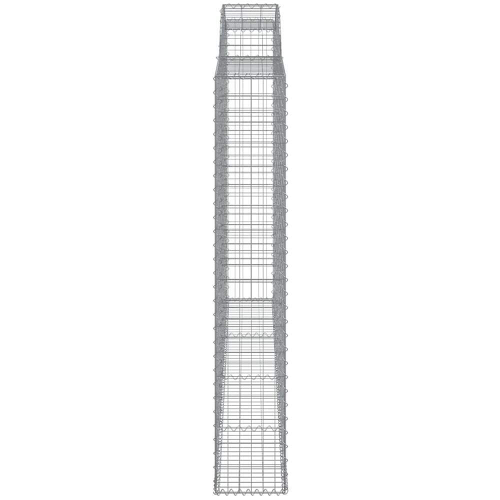 vidaXL Silver Galvanised Iron Arched Gabion Basket 300 x 30 x 180/200cm 2 Pack Image 3