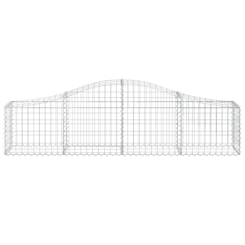 vidaXL Silver Galvanised Iron Arched Gabion Basket 200 x 30 x 40/60cm 5 Pack Image 4