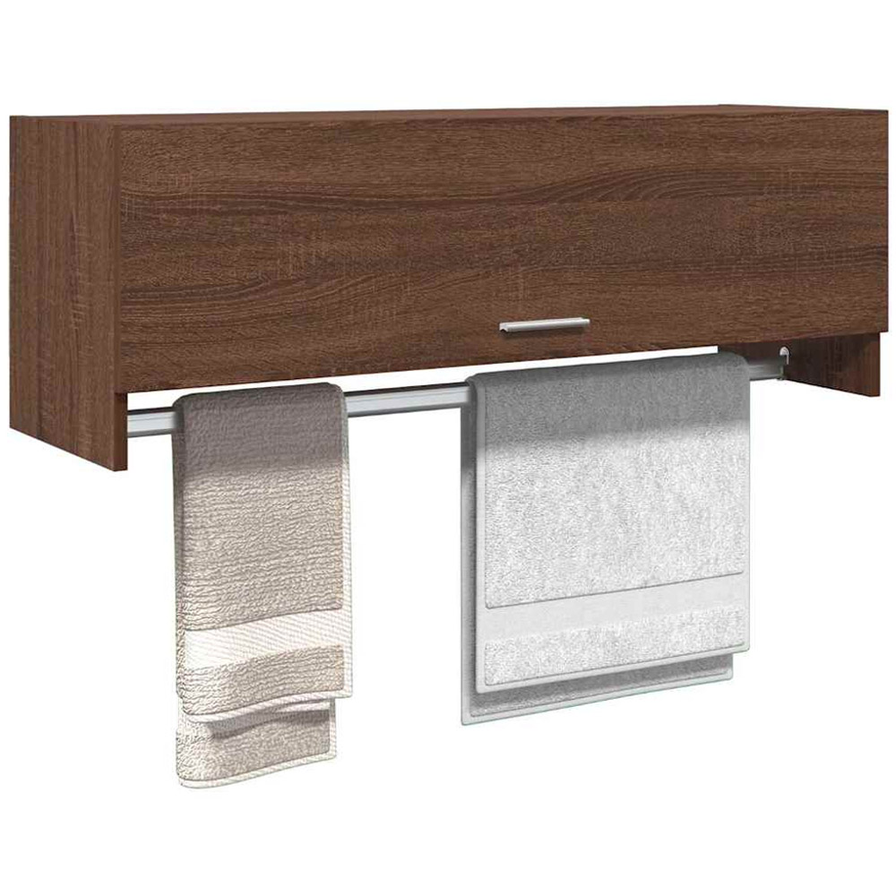 vidaXL Single Flap Door Brown Oak Wardrobe with Hanger Bar Image 3