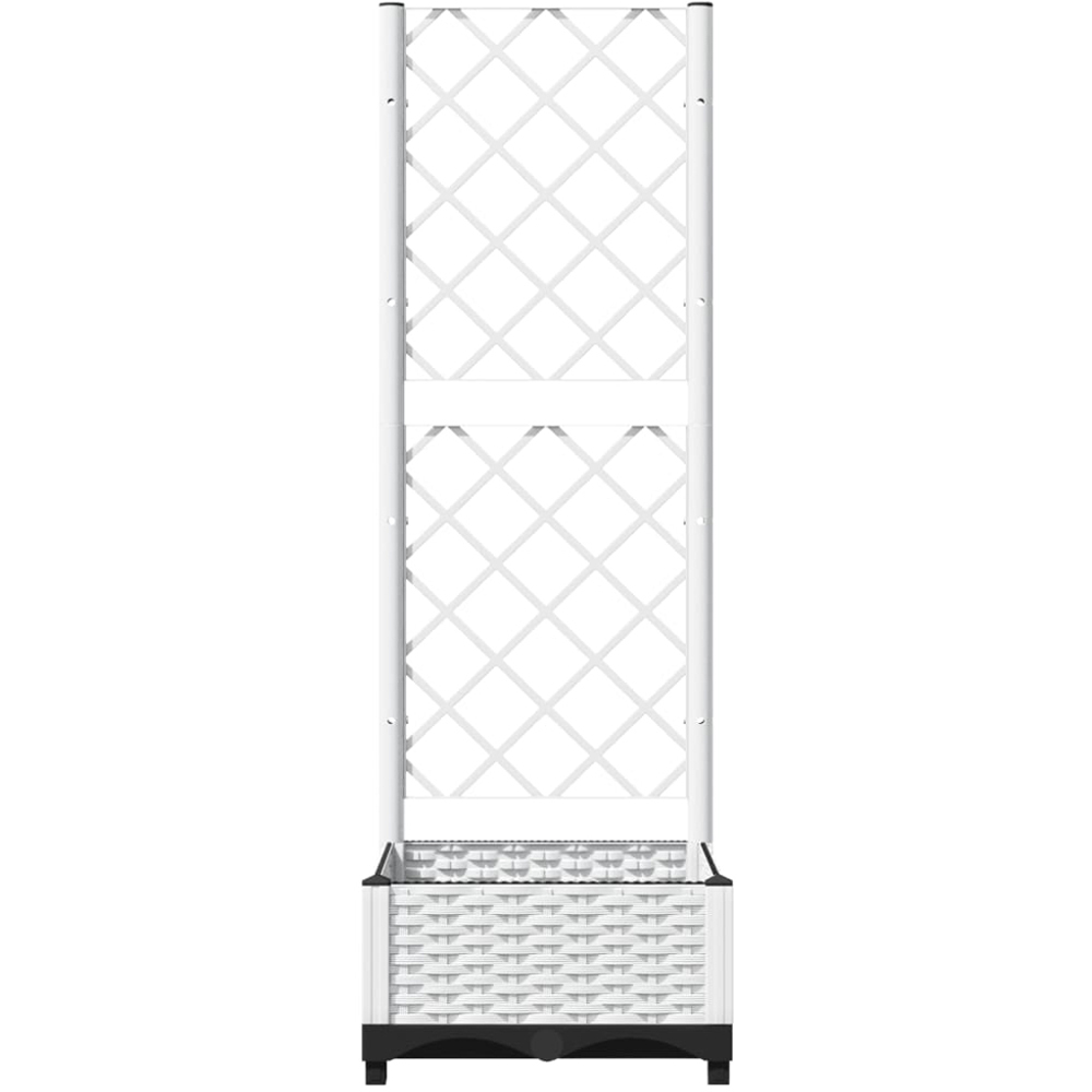 vidaXL White Plastic Garden Planter with Trellis 121.5 x 40 x 40cm Image 3