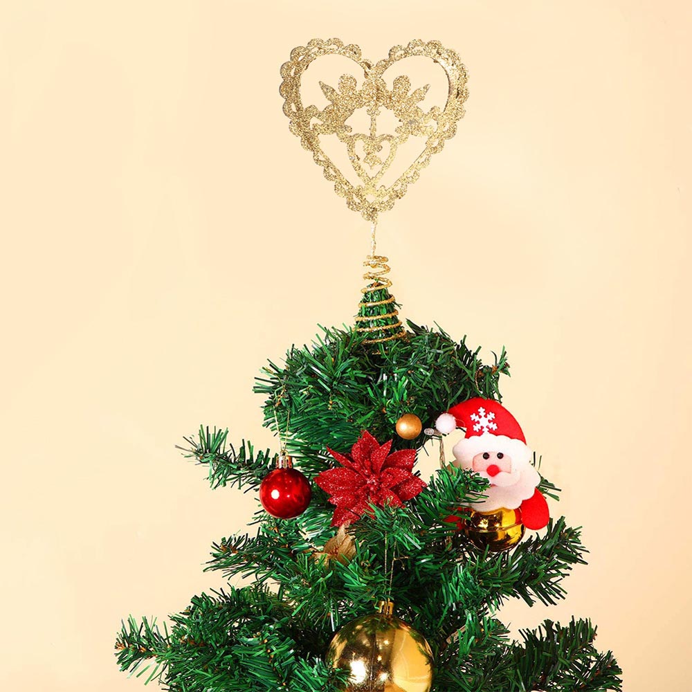 Living and Home Gold Heart Christmas Tree Topper Wilko