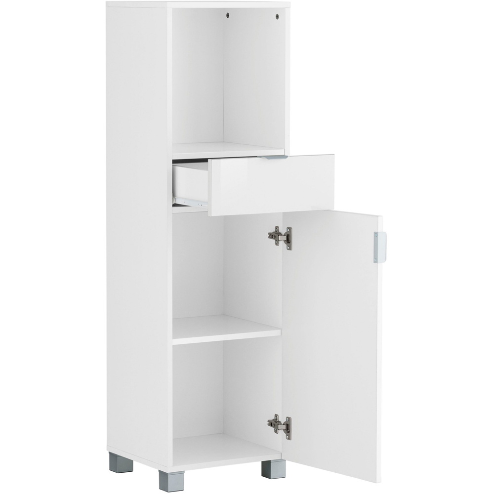 Loft24 Altas Single Door Single Drawer White Midi Cabinet Image 4