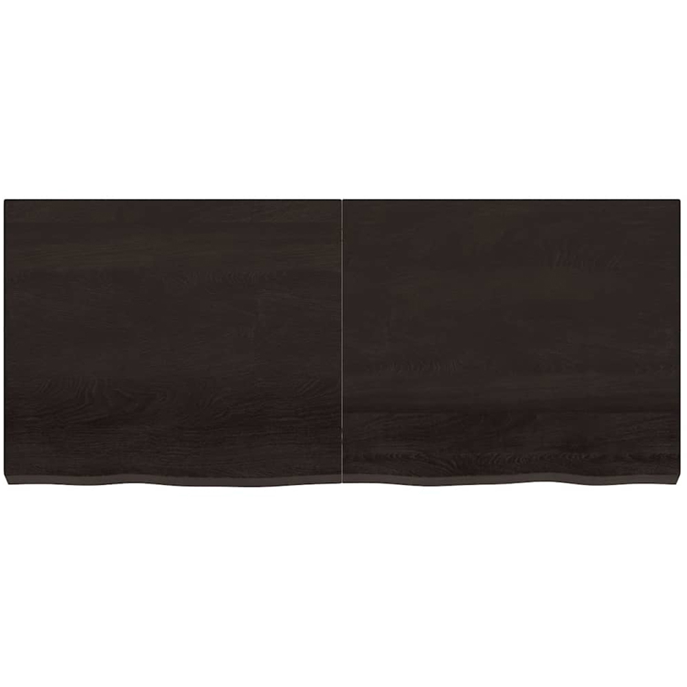 vidaXL 140cm Dark Brown Treated Solid Oak Wood Floating Wall Shelf Image 2