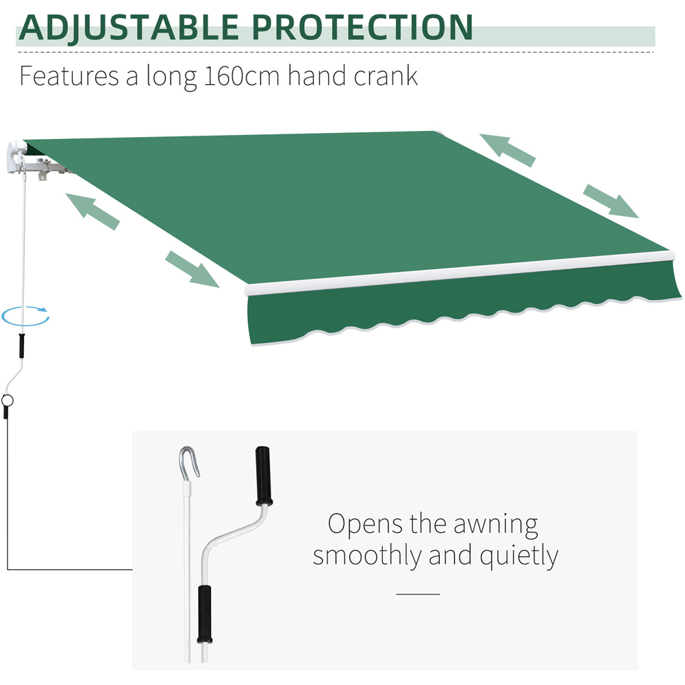 Outsunny Green Retractable Awning 4 x 3m Image 6