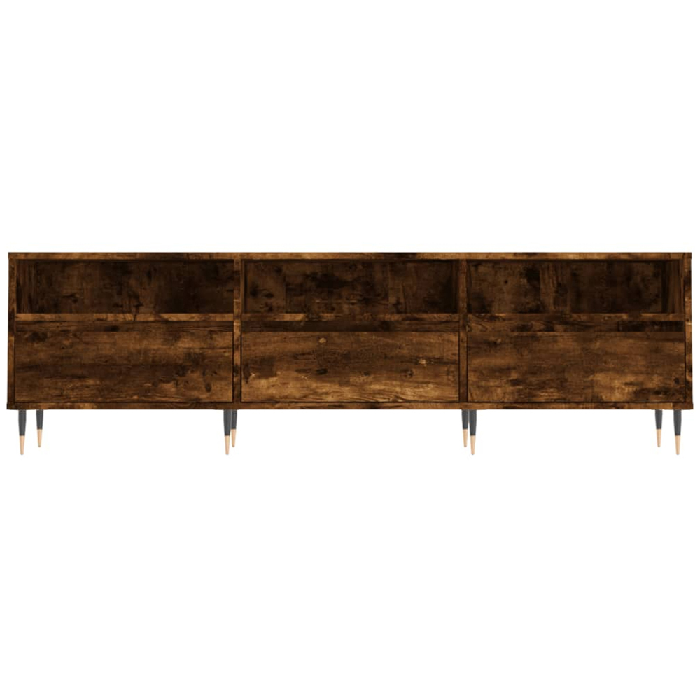 vidaXL 3 Door 3 Shelf Smoked Oak TV Cabinet Image 5