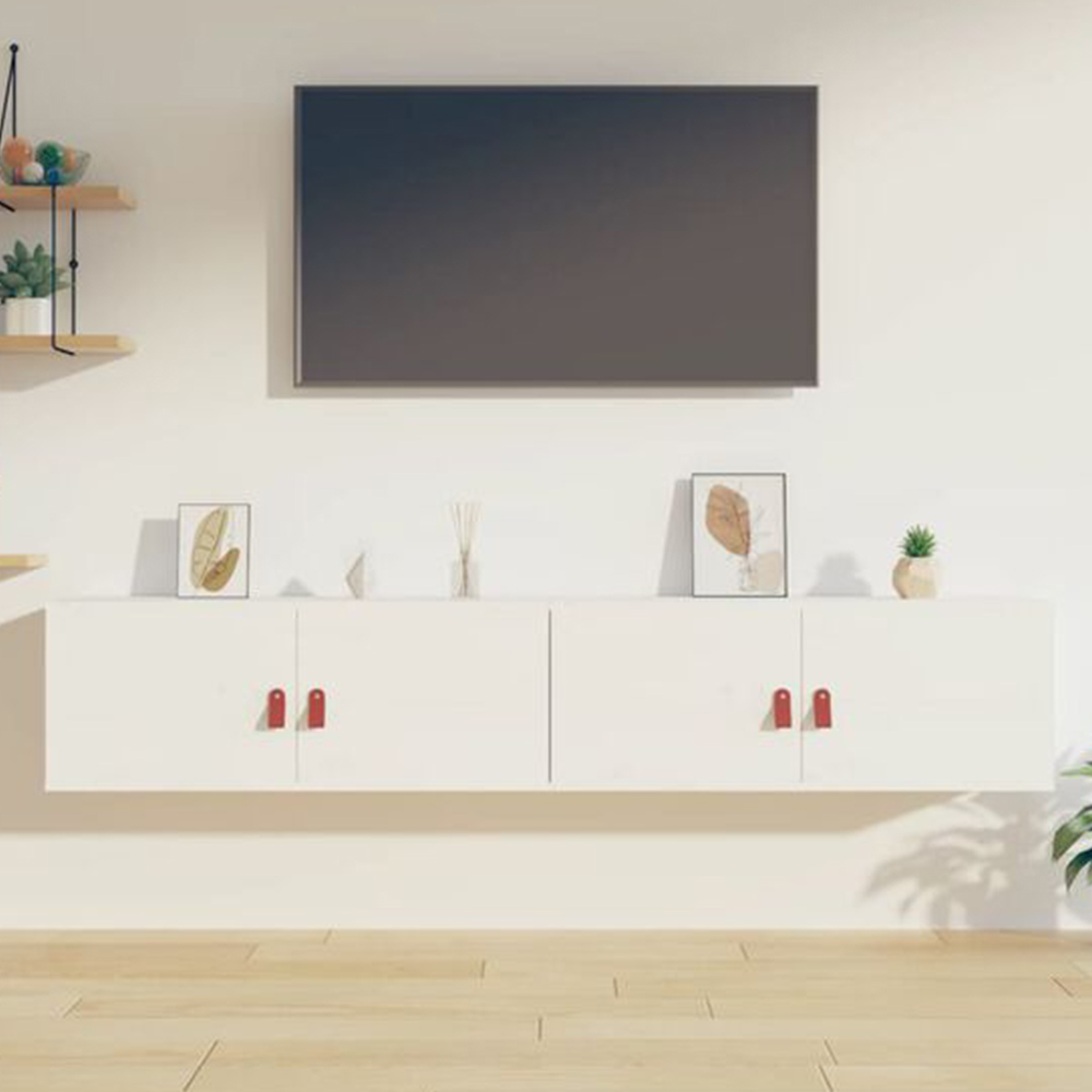 vidaXL 2 Door White Wall Cabinet 2 Pack Image 1