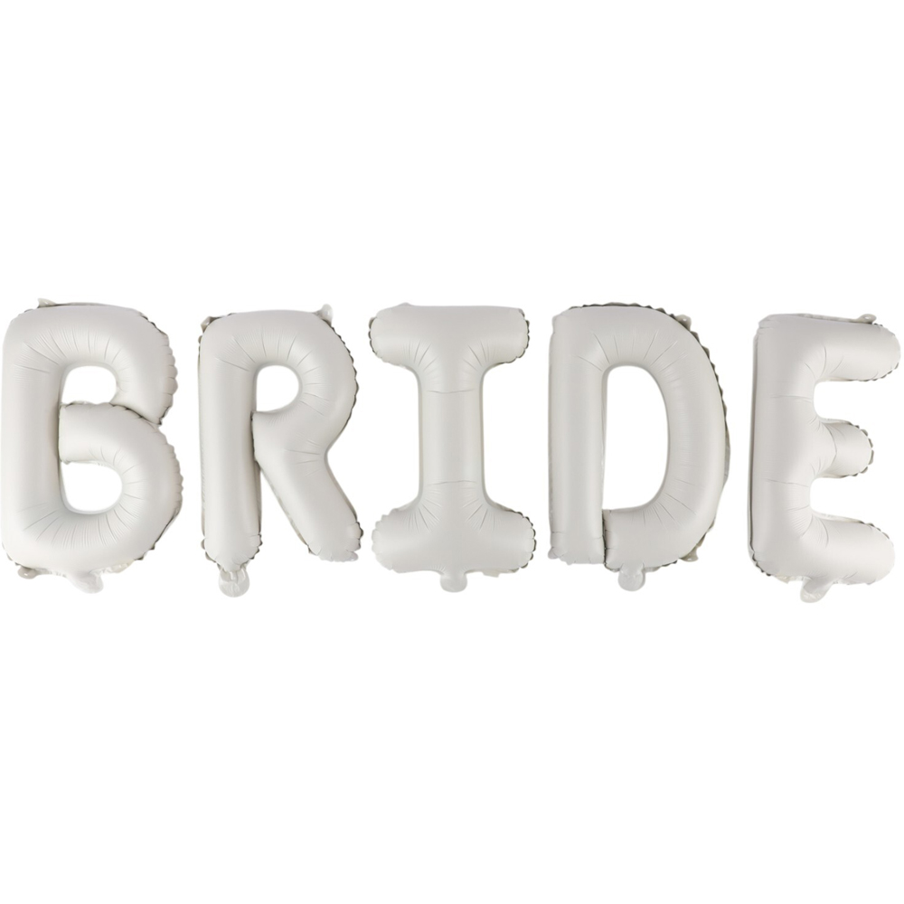 Bride Text Balloon Banner Cream Image 2