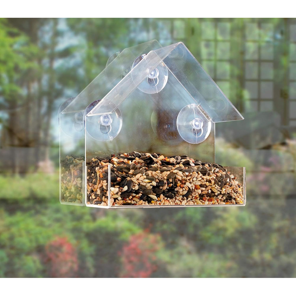 Happy Beaks Kingfisher Plastic Window-Mounted Bird Feeder Image 2