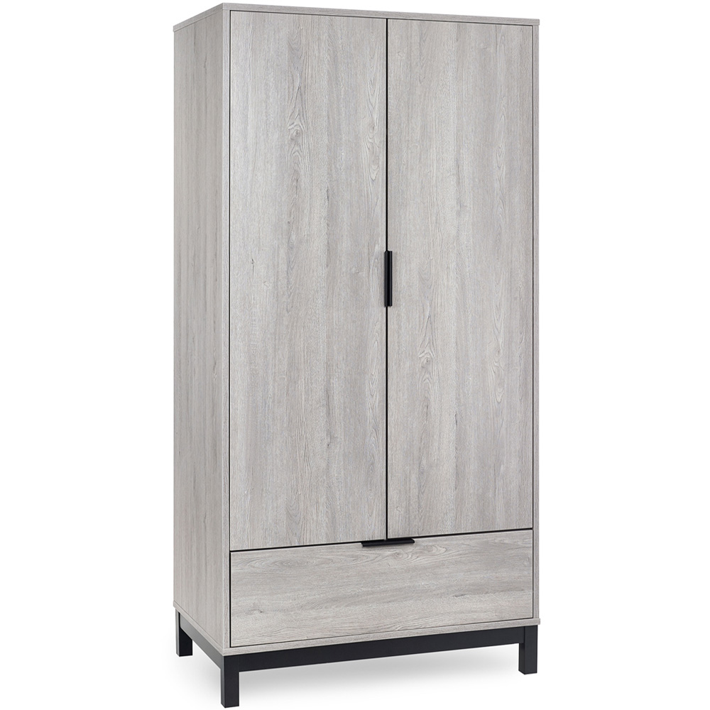 Julian Bowen Bali 2 Door Single Drawer Grey Oak Wardrobe Image 2