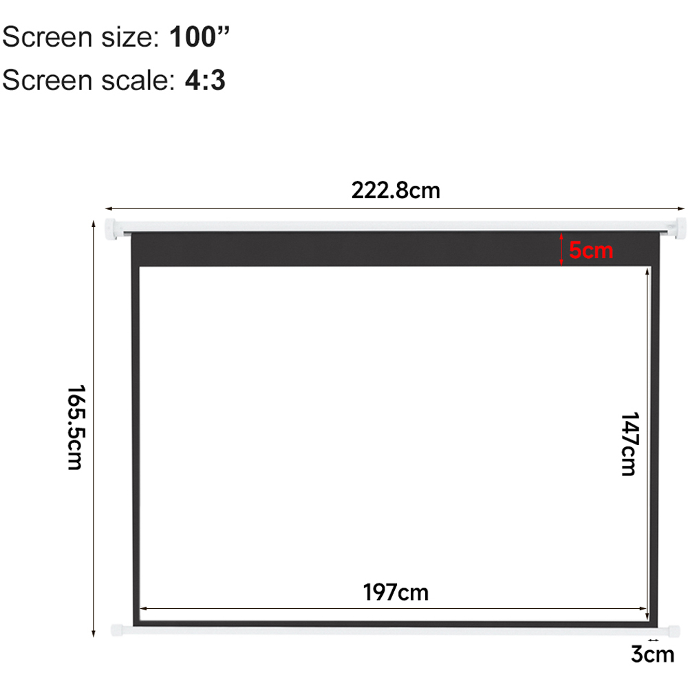 Living and Home Wall Mount Electric Projector Screen 100 inch Image 6