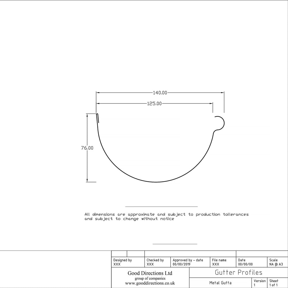 Metal Gutta Half Round Copper Gutter 125 x 76mm 8 Pack Image 9