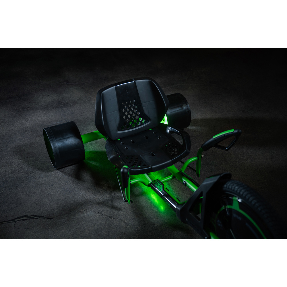 Huffy Green Machine 20 inch Green Kids LED Drifting Trike with Adjustable Seat and Pedal Handbrake Image 8