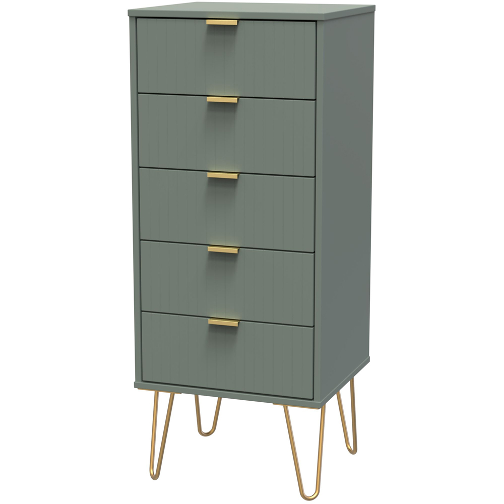 Crowndale 5 Drawer Reed Green Chest of Drawers Ready Assembled Image 2