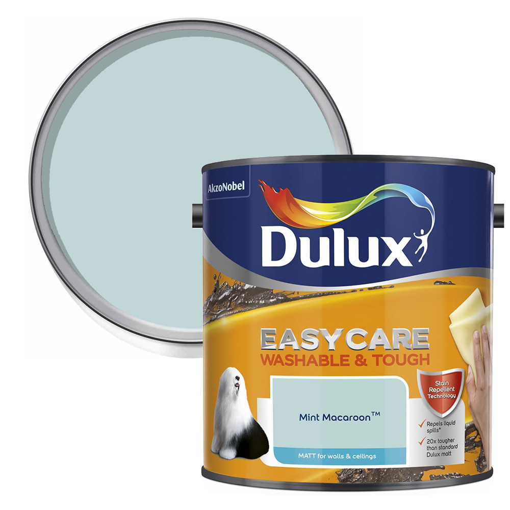 Dulux Easycare Washable & Tough Mint Macaroon Matt Emulsion Paint 2.5L Image 1