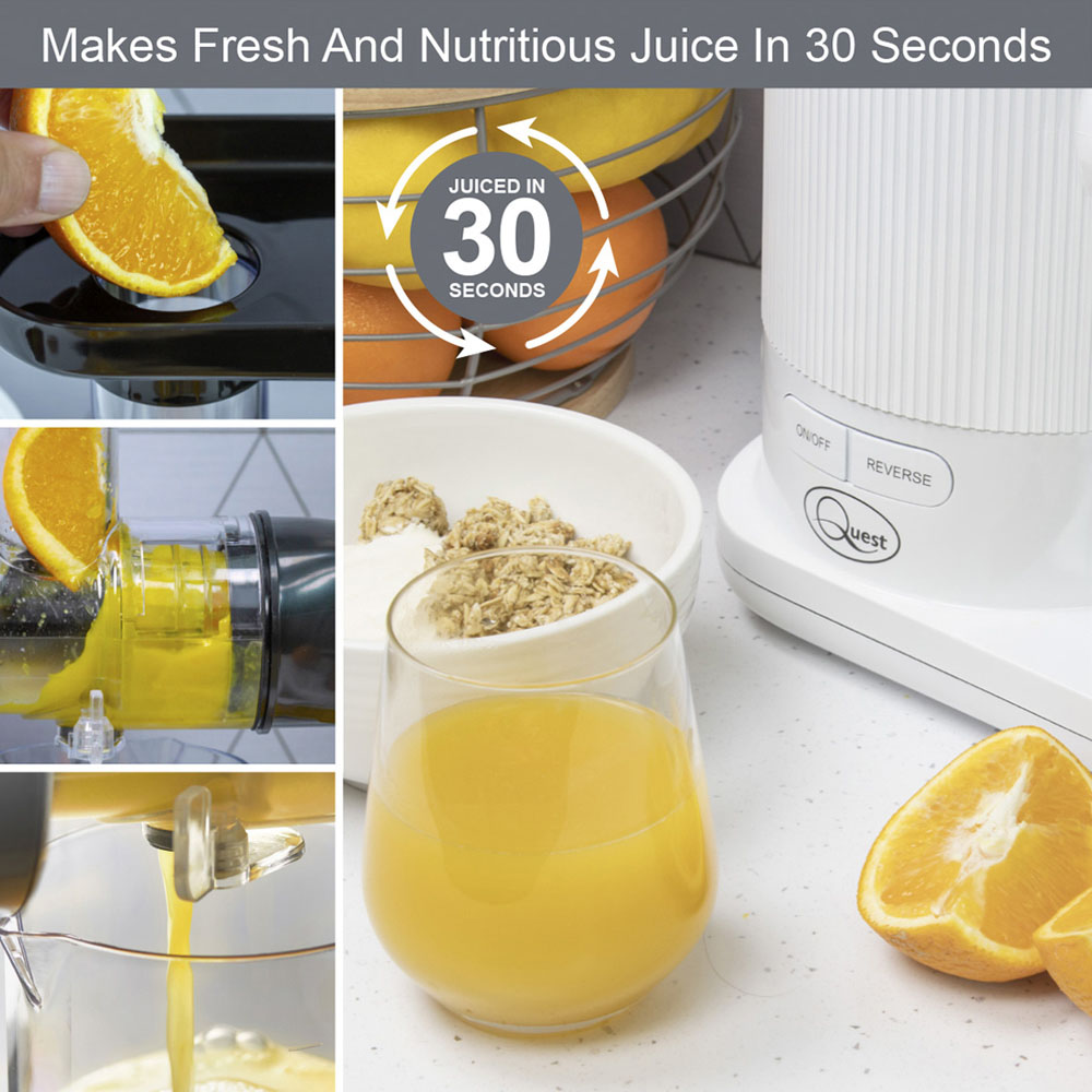 Quest White Slow Masticating Juicer 150W Image 8