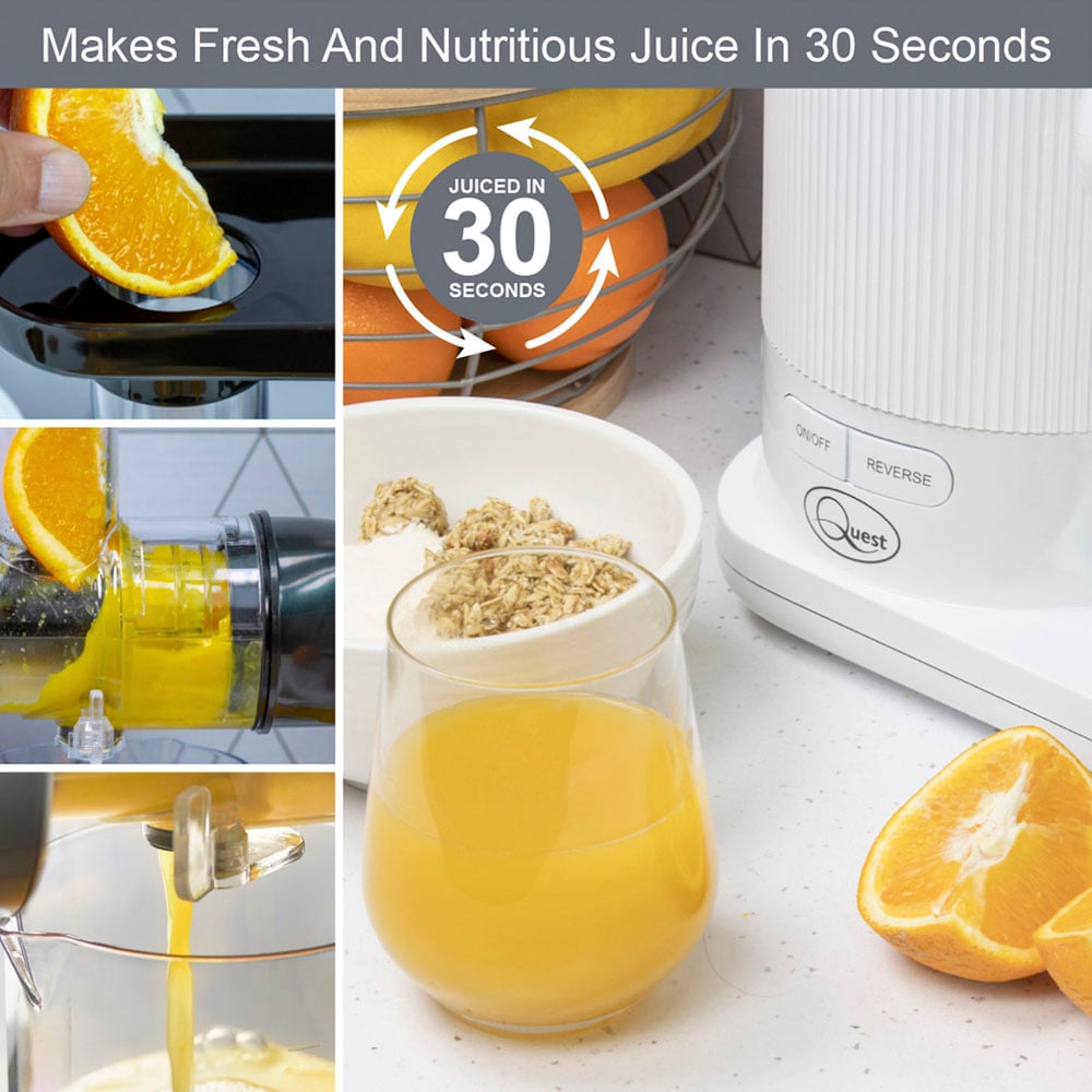 Quest White Slow Masticating Juicer 150W Image 8