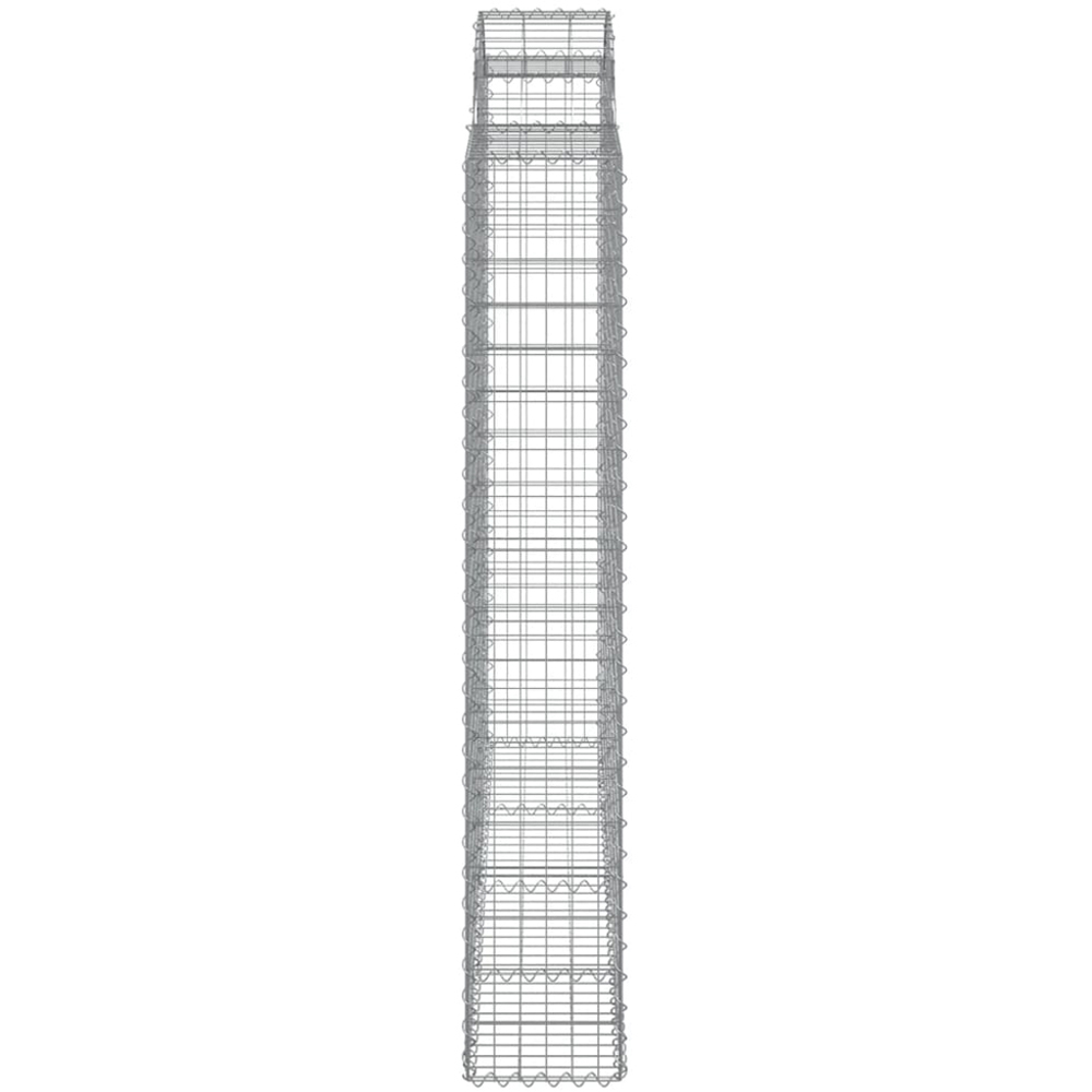 vidaXL Silver Galvanised Iron Arched Gabion Basket 200 x 50 x 180/200cm 3 Pack Image 3