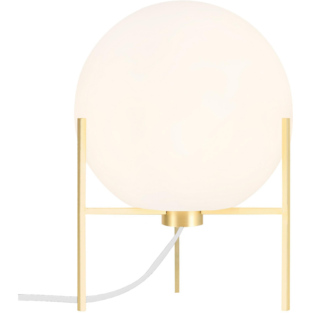 Nordlux Alton Opal White Glass Shade Brushed Brass Table Lamp Image 3