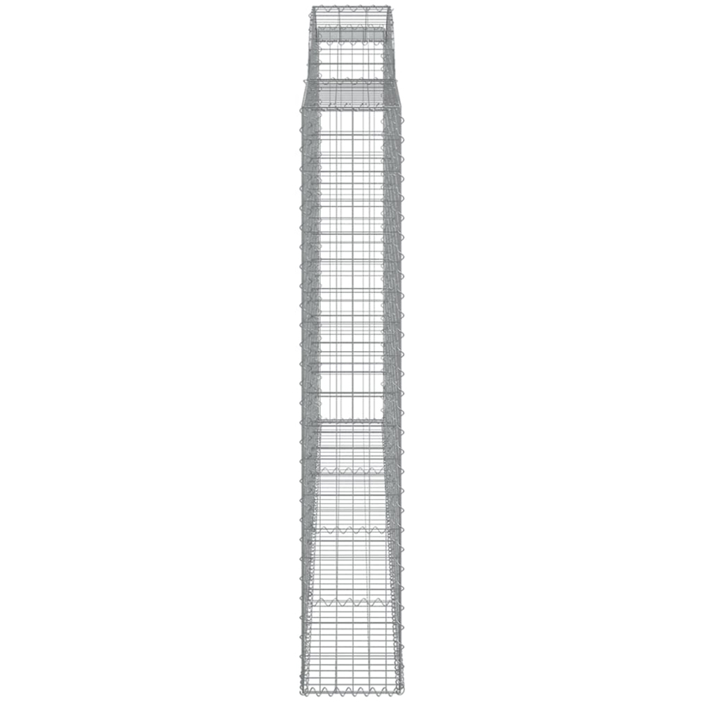 vidaXL Silver Galvanised Iron Arched Gabion Basket 300 x 30 x 180/200cm 5 Pack Image 3