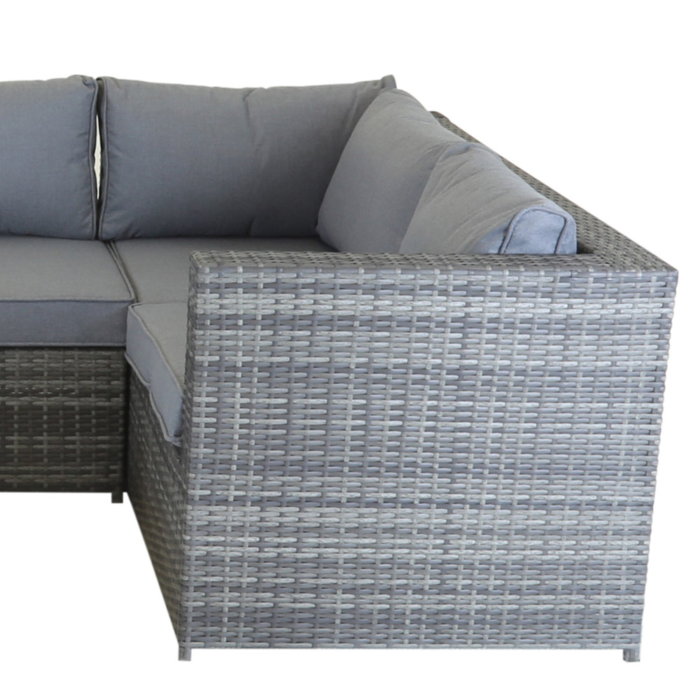Charles Bentley 4 Seater Grey Rattan Corner Sofa Lounge Set Image 4