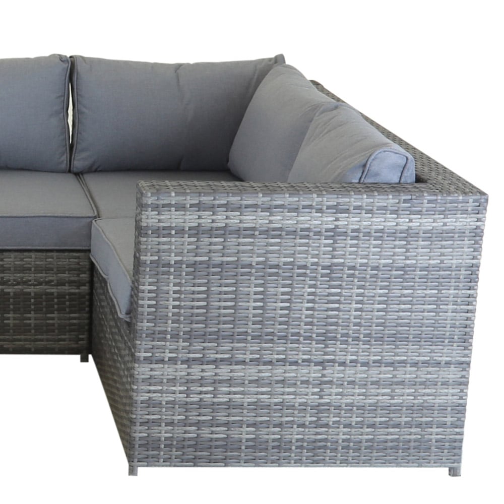 Charles Bentley 4 Seater Grey Rattan Corner Sofa Lounge Set Image 4