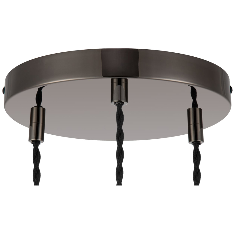 Cosylyte Marlo Matt Black Base 3 Light Smoky Glass Cluster Pendant Light Image 6