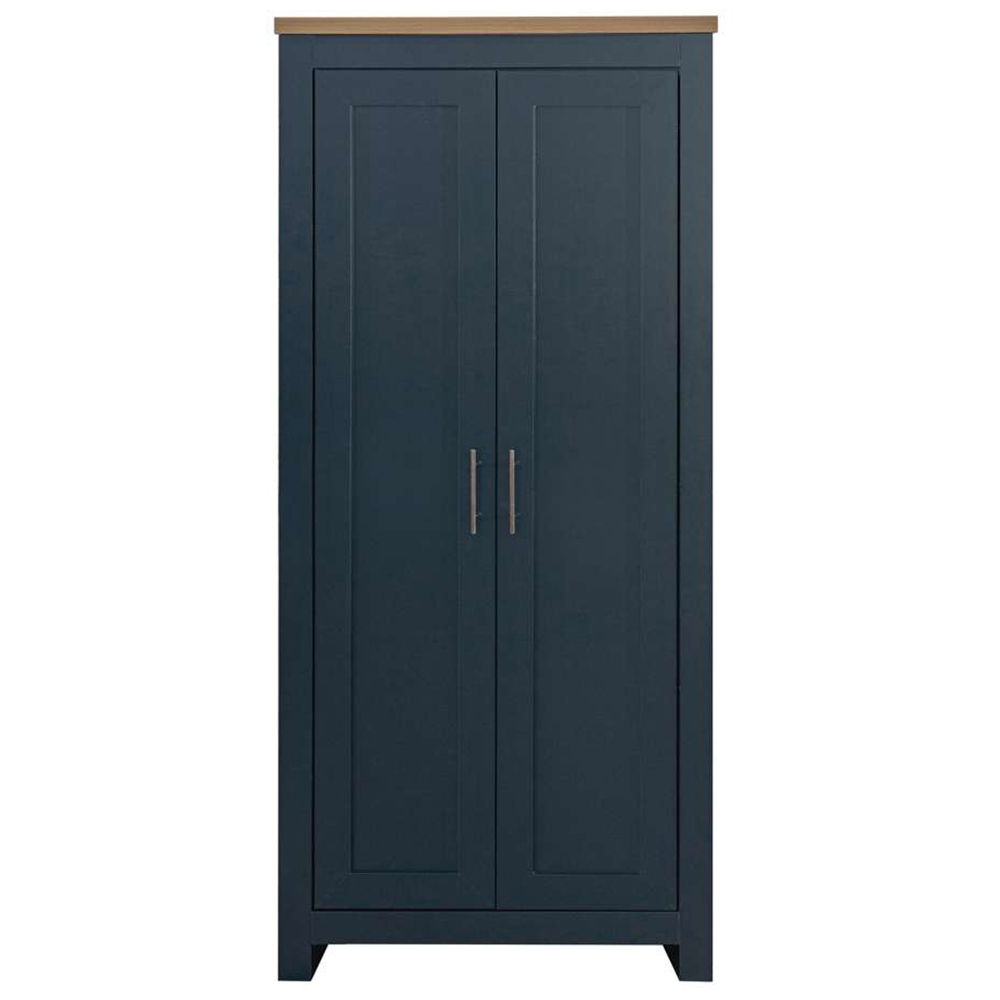 Highgate 2 Door Navy and Oak Wardrobe Image 3