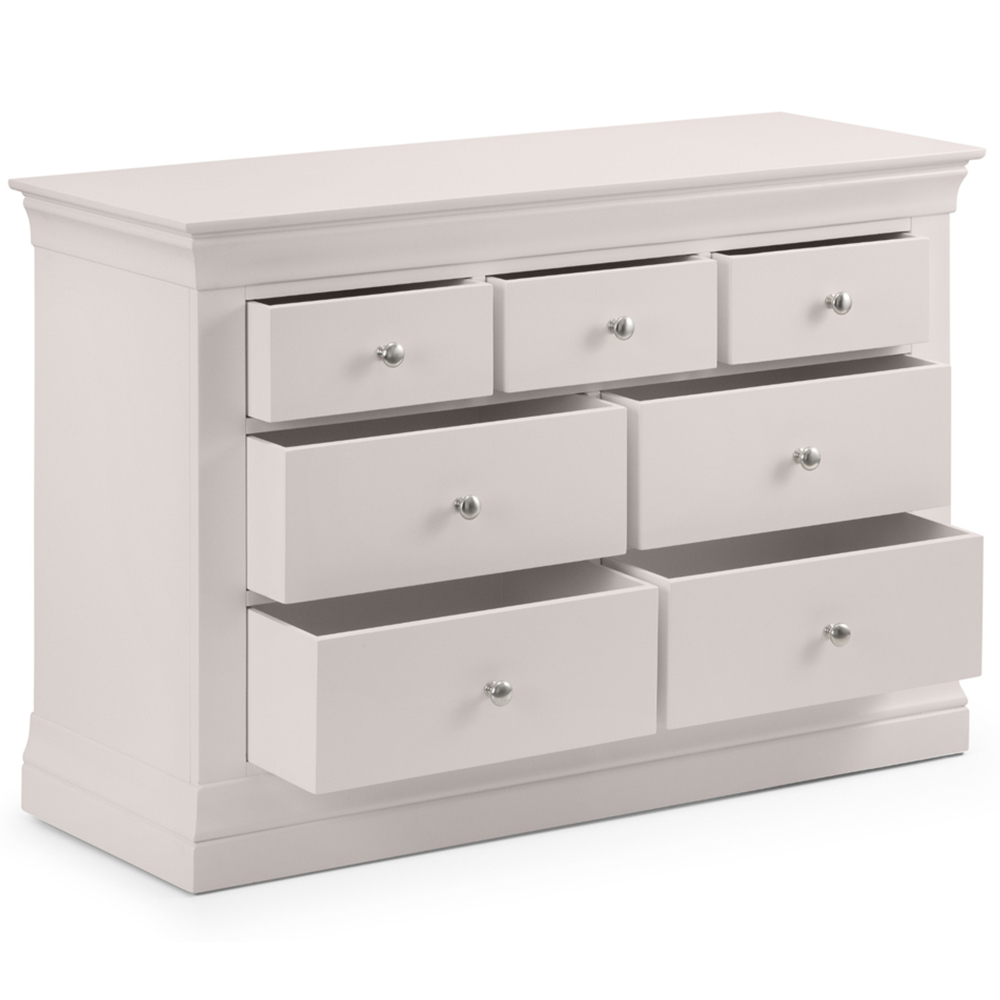 Julian Bowen Clermont 7 Drawer Light Grey Chest of Drawers Image 4
