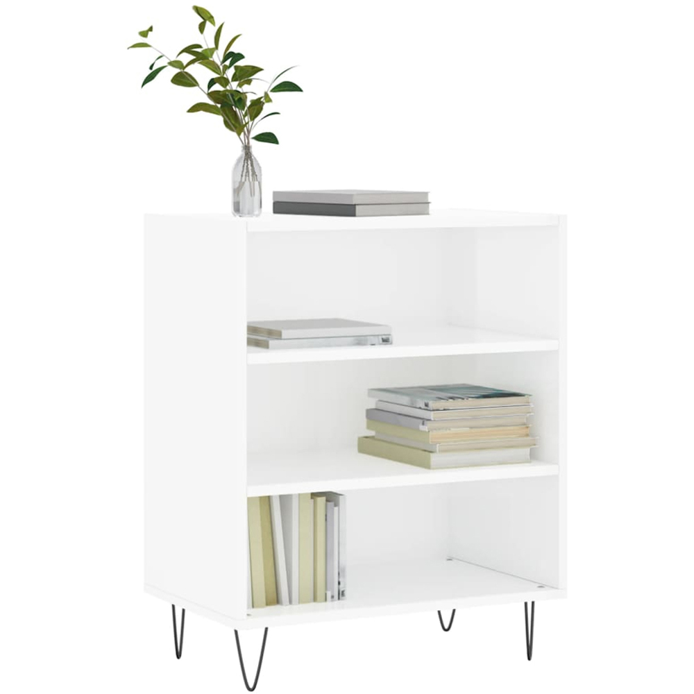 vidaXL 3 Shelf High Gloss White Sideboard Image 3