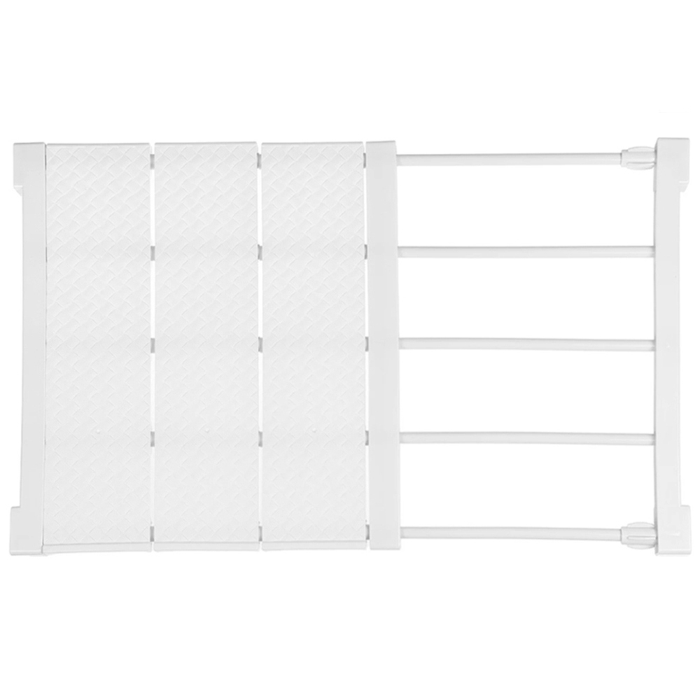 Living And Home CT0024 White Expandable Closet Shelf Divider With Rail 38-55cm Image 1