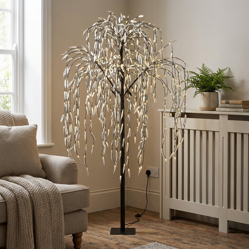 Black LED Willow Artificial Tree Decoration Image 6