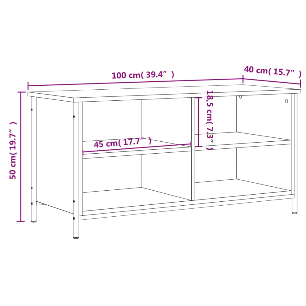 vidaXL 4 Shelf Grey Sonoma TV Cabinet Image 9