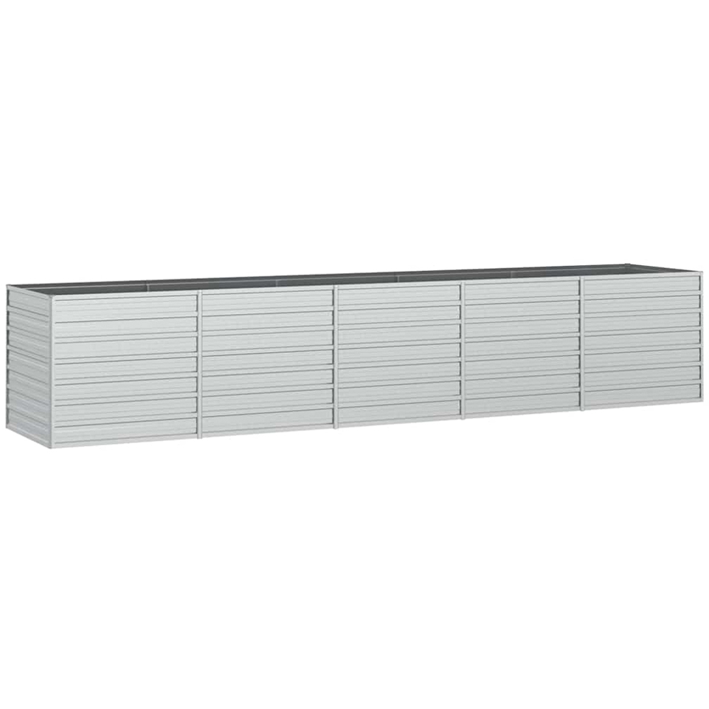 vidaXL Silver Galvanised Steel Raised Garden Bed 77 x 400 x 80cm Image 1