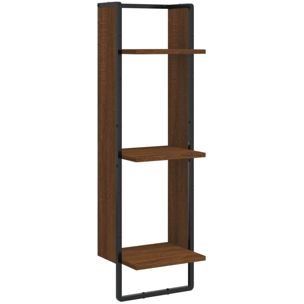 vidaXL 3-Tier Brown Oak Wall Shelf Set of 2 Image 1